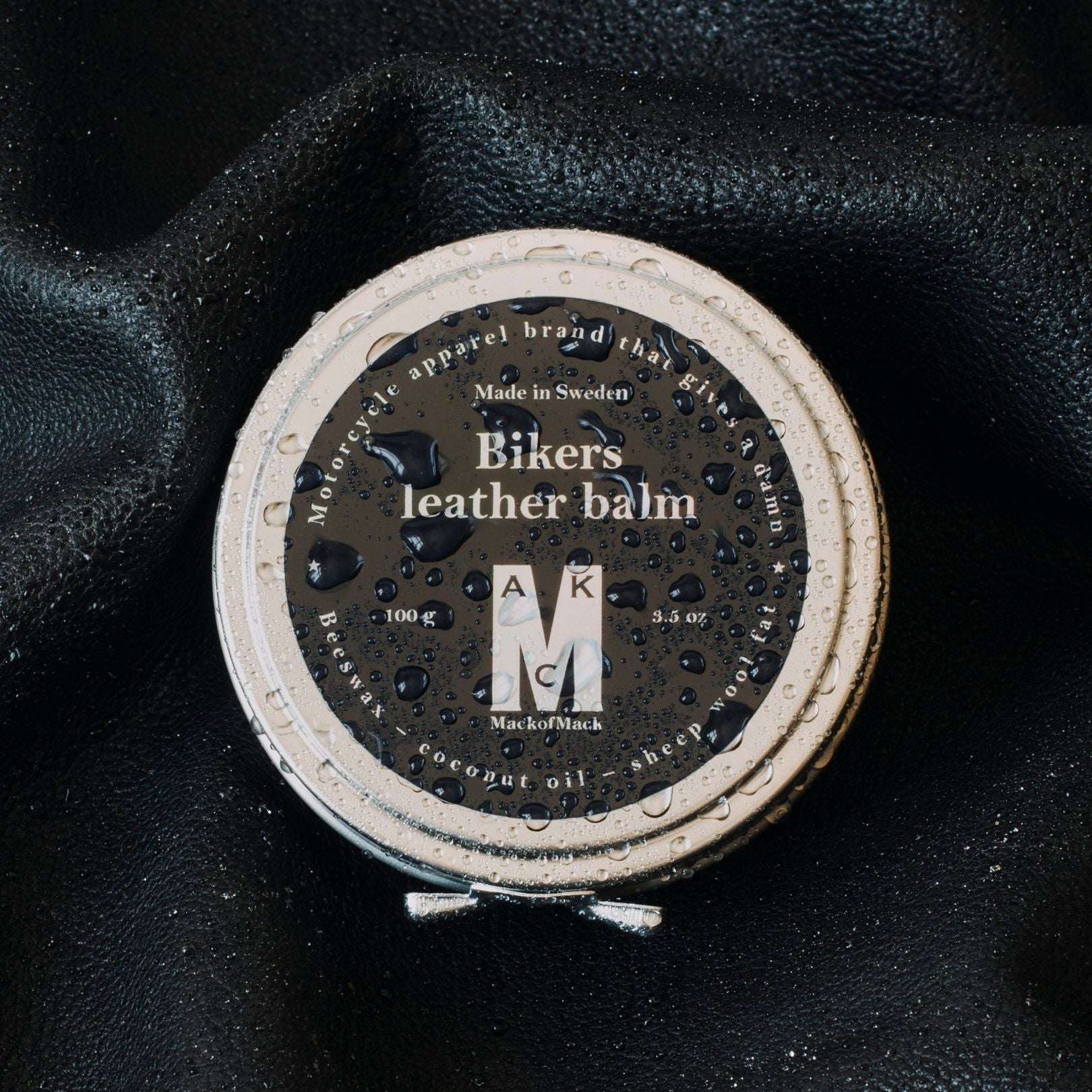 Bikers Leather Balm. All-natural leather protection and conditioner . Made in Sweden.  If you are looking for best boot waterproofing wax or best leather balsam - look no more. MackofMack Bikers Leather Balm will be your best friend for you  boots or jacket. Mack of Mack